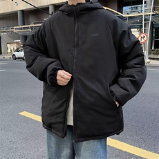 棉服男韩版潮流加厚连帽高街帅2024冬季in宽松棉衣外套MF077-P85，男装棉衣，星座412-3