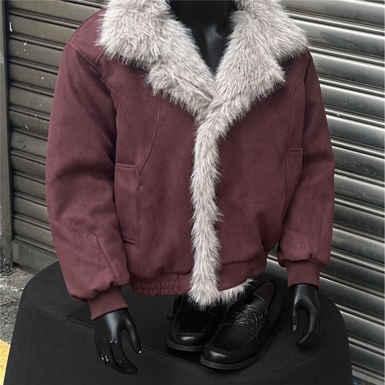慵懒潮流羊羔绒毛棉袄男新款棉衣冬装情侣棉服外套M8223-P130,男装棉衣,星座208-5