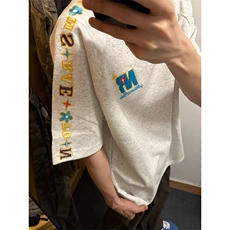 解构设计万针全刺绣工艺280克重磅高品质美式高街短袖T恤特33，男装T恤，电商A486
