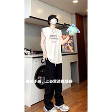 冰丝菠萝格无袖背心个性透气男宽松男士体恤XB2409-P28控48，男装背心/马甲，电商B370