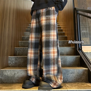 XZ616 秋冬重磅格子条纹美式复古百搭休闲长裤 TY1153 P65控78图片