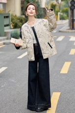 大码女装新中式改良旗袍连衣裙国风绣花外套2025春季穿搭，女装皮衣，橙子家