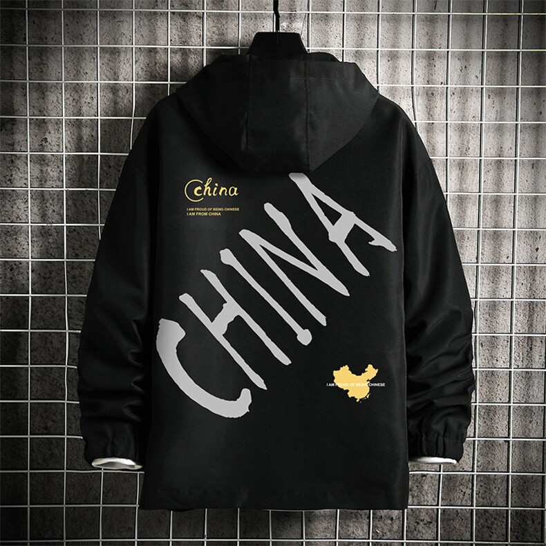 JK65208-P45 连帽夹克男大码胖子棒球服上衣外套 网格挂拍图片