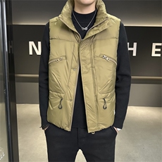 马甲冬季新款潮流立领假虎保暖背心男士外穿坎肩YR58151-P110，男装背心/马甲，电商A413