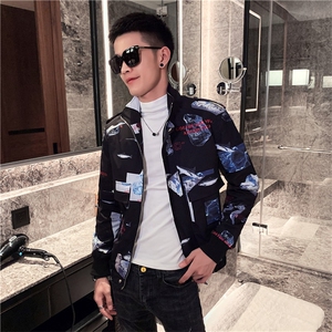 QC51  2021春秋季男新款外套立领夹克潮流帅气网红小伙图片