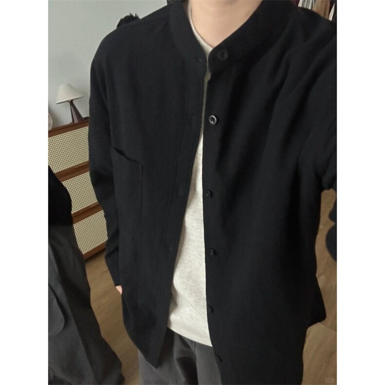 长袖立领仿麻休闲衬衫1302-GC67-P40控68成分100棉,男装衬衫,星座1302