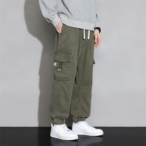 M-8XL 棉秋季新款大码束脚工装潮流休闲裤 109-K501-P60图片