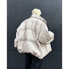 冬季小众解构PU皮加厚棉服外套金属绑带设计感面包服MY088-P110，男装棉衣，星座308B-2