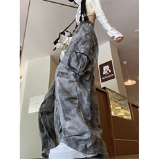 美式复古工装裤男女迷彩潮牌街舞嘻哈多口袋宽松阔腿休闲裤，男装休闲裤，星座410-6（原星座1304-1）