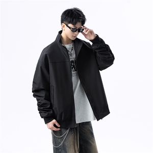 港风美式日系褶皱设计感立领夹克外套男潮 XZ213-JK1234-P88控108图片