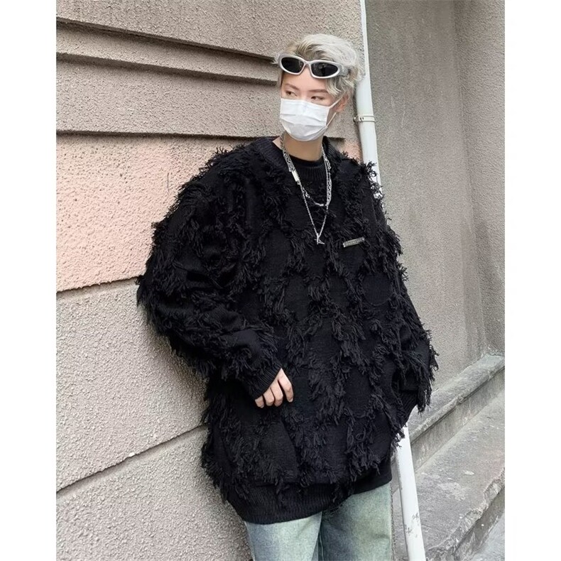 潮牌美式炸街针织衫秋冬季新款百搭休闲圆领衣毛男女潮M1088-p53,男装针织衫/毛衣,星座1008-1