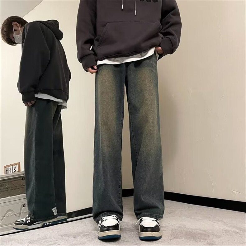 日系做旧牛仔裤男高街潮牌美式水洗长裤潮CT302P40,男装牛仔裤,星座1116-2