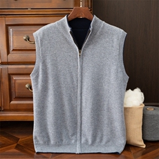 2024秋季新款男士双面拉链羊绒马甲，男装背心/马甲，米亚康羊绒