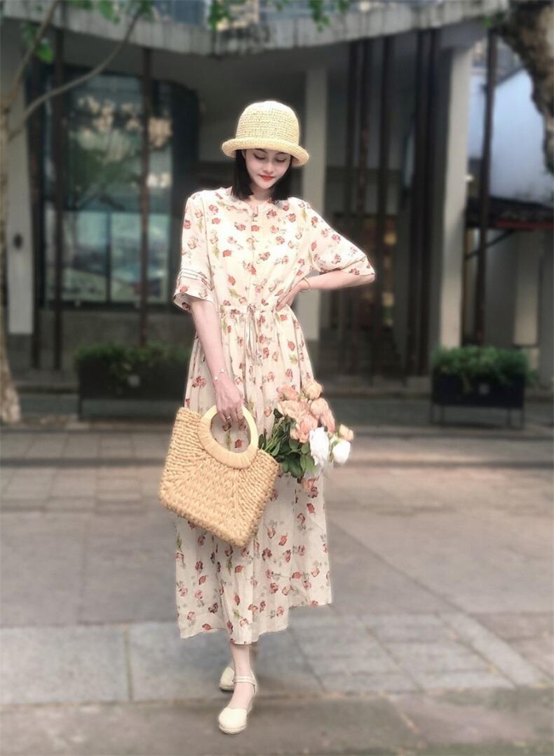 纯苎连衣裙小衫裤子裙子衬衣 时尚风 风淑女风休闲风，女装连衣裙，川哲