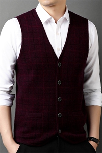 中年男士春秋季毛衣坎肩老年人针织开衫爸爸冬装马甲上衣背心男装图片