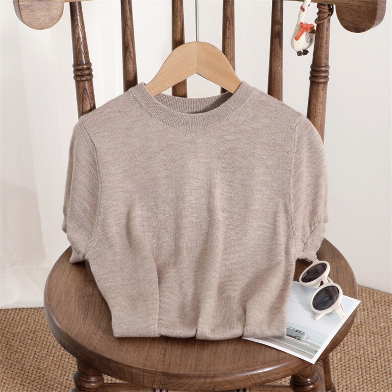 精仿羊毛儿童短袖，童装儿童针织衫，牧雅羊绒