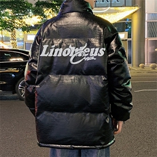 港风直播抖音高品质宽松男羽绒棉加厚PU皮棉衣外套M1504P90，男装棉衣，电商C408(原B339-1)