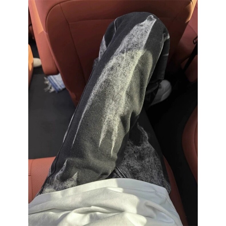 美式高街渐变扎染牛仔裤男款潮牌裤子水洗直筒微喇弯刀裤,男装牛仔裤,四季星座505