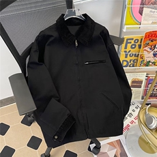 得物品质秋款男夹克灯芯绒领拼色拉链口袋外套JK9025P75，男装夹克，星座1013-1