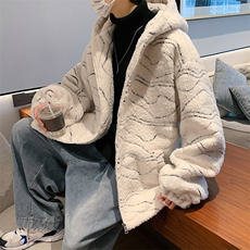 冬装新款加绒加厚高品质羊羔毛外套棉衣潮牌男装A071-1003-P100，男装棉衣，电商A071