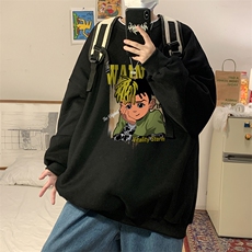 港风套头卫衣秋冬季韩版潮流印花上衣百搭宽松外套男W5031-P26，男装卫衣，星座512-2