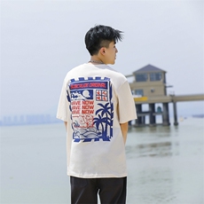 夏装日系卡通印花纯棉圆领短袖T恤T76-P35-X49，男装T恤，电商C309B