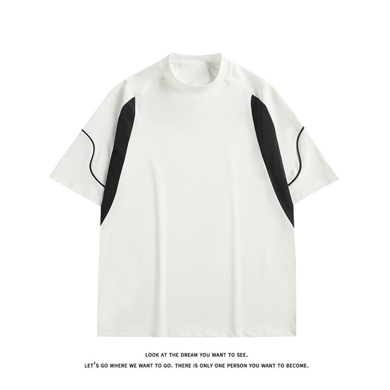 美式拼接纯色短袖T恤套装T3688上衣27-DK8650裤子26【特价】,男装T恤,电商A007