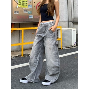 现货。牛仔裤男宽松2026新款痞帅伐木裤子RK3365-P57图片
