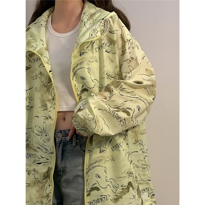 2025夏季新款动物连帽宽松情侣防晒衣F167/P69，女装防晒衣，星座202-3