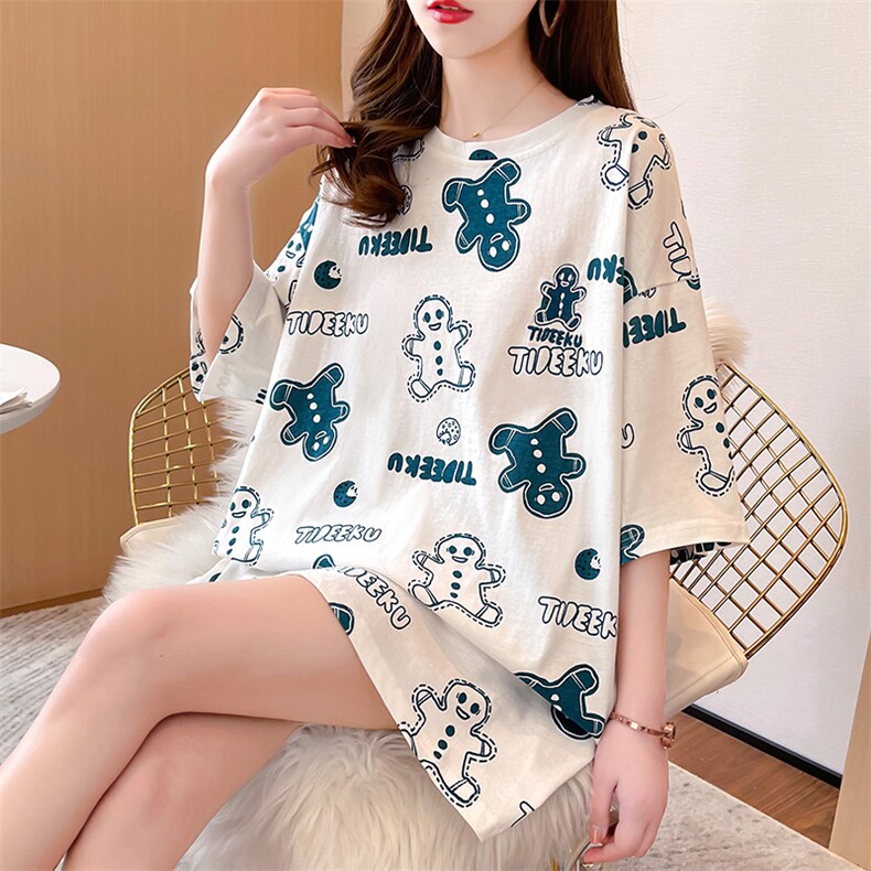 S3910夏季新款韩版卡通中长款学生短袖T恤女百搭P40，女装T恤，星座309B-2