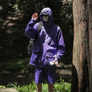 山系连帽外套男士春夏季新款潮牌户外登山休闲短裤防水工装图片