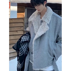 秋冬季羊毛混纺双排扣加厚毛呢男女款外套夹克上衣服M5040，男装夹克，星座1116A（原606A-3）