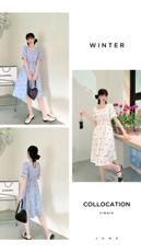 提花面料连衣裙,女装连衣裙,英利伊人