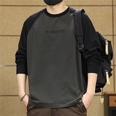 美式撞色长袖T恤男春秋新款宽松打底衫TA585-P50，男装T恤，星座208-5