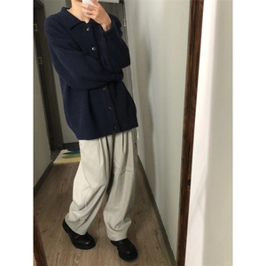 【有货】MY0339ZZ-特73 秋冬季加厚针织开衫外套男士慵懒翻领毛衣图片