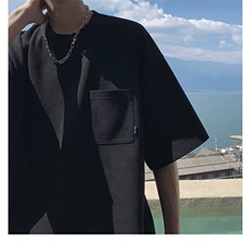 短袖t恤男2025夏季新款日系复古cityboy简约百搭宽松休闲半袖体恤，男装T恤，星座506A