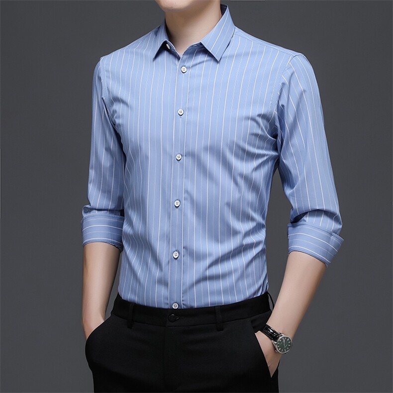 DN2110男式2023年春季新款长袖衬衫男装商务时尚休闲衬衣P58,男装衬衫,电商B360