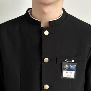 学院风西装外套男ins潮牌痞帅设计感中山装高级感日系复古制服图片
