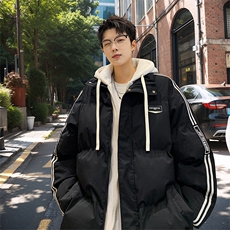 棉衣男冬季新款港风假两件宽松连帽棉服MY8882-P82，男装棉衣，星座214-3