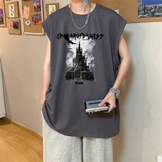 量大优供视频得物直播品质220克夏季纯棉背心无袖T恤WB117，男装T恤，电商A486