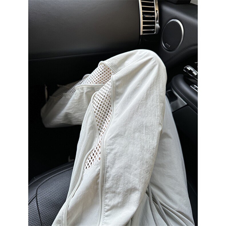 B221美式ins高街暗黑纯色网状拉链休闲裤LK24211-特P45控79,男装休闲裤,电商B221