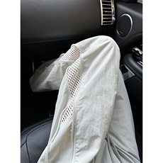 B221美式ins高街暗黑纯色网状拉链休闲裤LK24211-特P45控79，男装休闲裤，电商B221