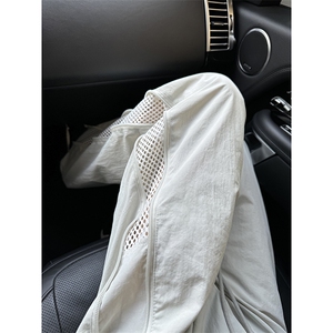 B221 美式ins高街暗黑纯色网状拉链休闲裤 LK24211-特P45控79图片
