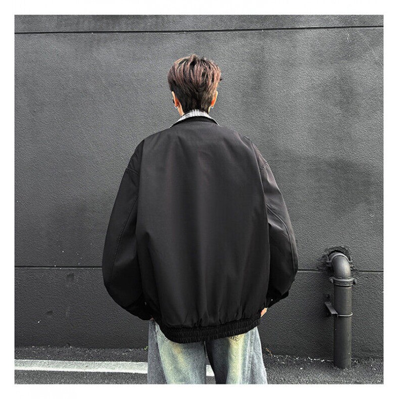 美式复古男春季假两件夹克翻领短款外套休闲宽松棒球服JK0643-P68,男装夹克,星座308B-1