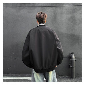 美式复古男春季假两件夹克翻领短款外套休闲宽松棒球服JK0643-P68图片