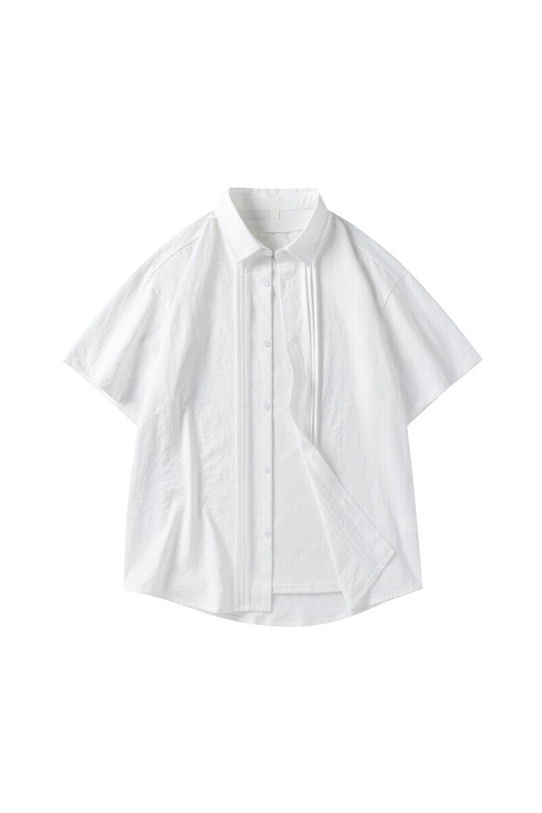 夏季纯色短袖衬衣男宽松落肩质感半袖衬衫A157B-CS4212-P45,男装T恤,电商A157B