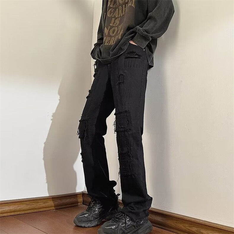 牛仔裤男秋季潮大码休闲裤子高街N397P43,男装牛仔裤,星座1116-2