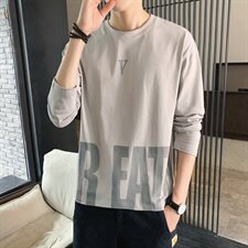 2021春秋季男士长袖t恤韩版潮流纯棉圆领打底上衣服男装DS920TP25，男装T恤，电商A102