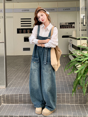 【现货】新款牛仔背带裤P135-K198，女装连体裤，浙宝128A