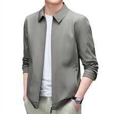 2023秋季男装休闲夹克中老年外套纯色翻领外套上衣MNSA21305-P140,男装夹克,电商B212（原钱塘6029）